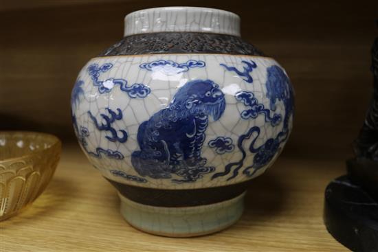 A Chinese crackleglaze vase